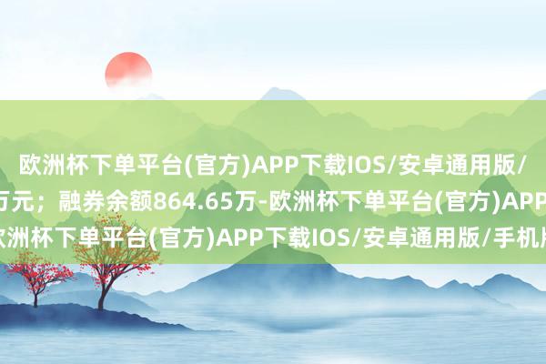 欧洲杯下单平台(官方)APP下载IOS/安卓通用版/手机版卖出金额2.44万元；融券余额864.65万-欧洲杯下单平台(官方)APP下载IOS/安卓通用版/手机版